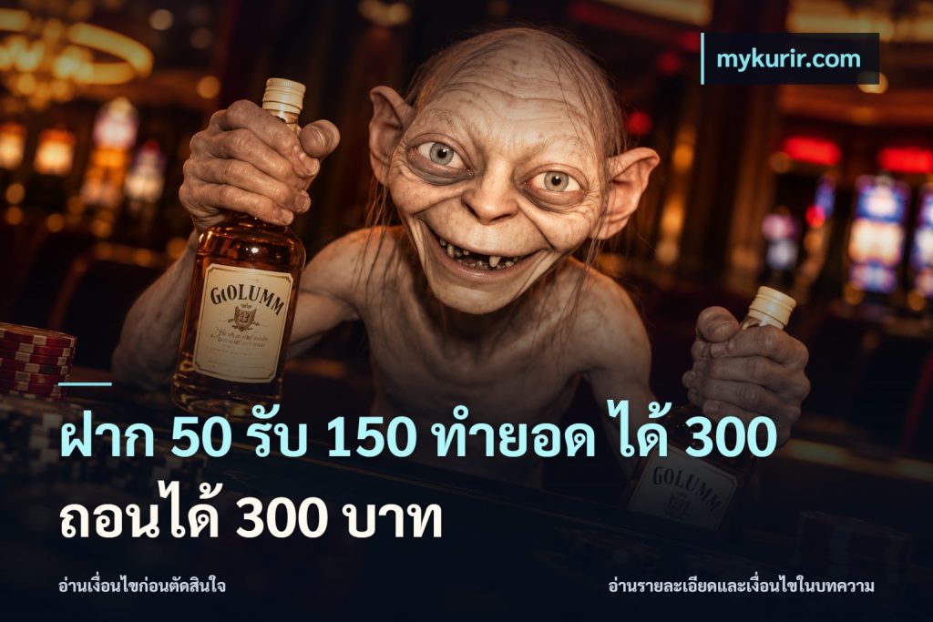 ฝาก 50 รับ 150 ทํายอด ได้ 300 ถอนได้ 300 บาท