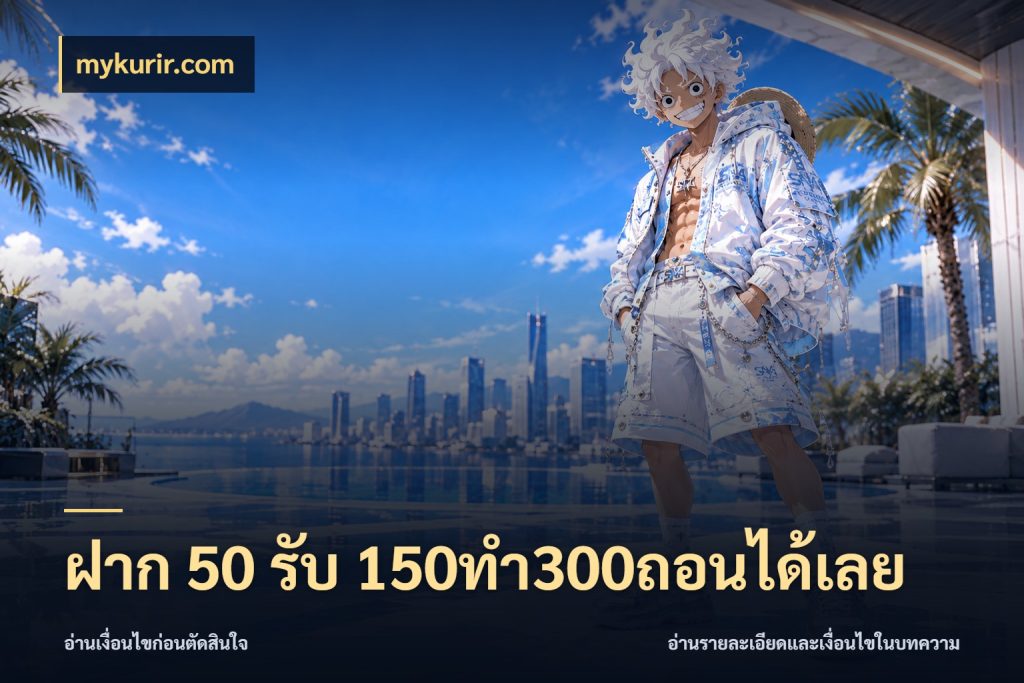 ฝาก 50 รับ 150ทำ300ถอนได้เลย mykurir.com สีสันของโปรฝากและยอดรับ