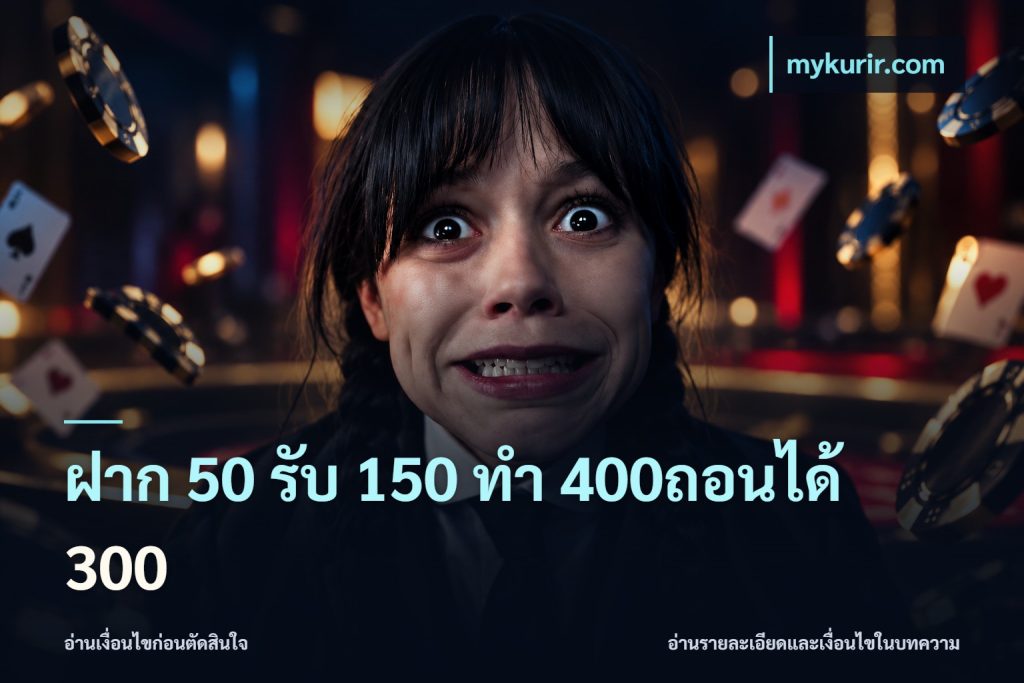 ฝาก 50 รับ 150 ทํา 400ถอนได้ 300