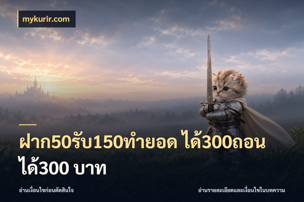ฝาก50รับ150ทํายอด ได้300ถอนได้300 บาท จุดเด่นของเครดิตที่คนชอบเกมอยากรู้ ในมุม mykurir.com