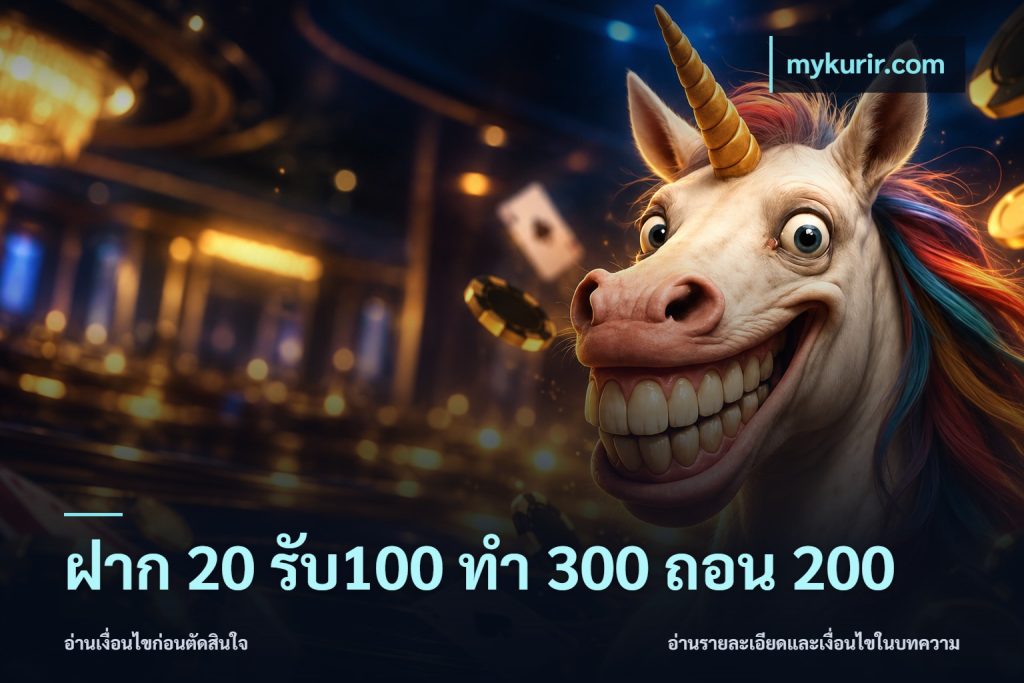 ฝาก 20 รับ100 ทํา 300 ถอน 200