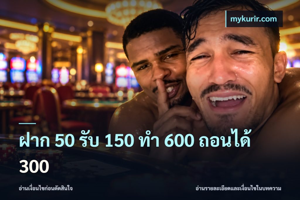 ฝาก 50 รับ 150 ทํา 600 ถอนได้ 300