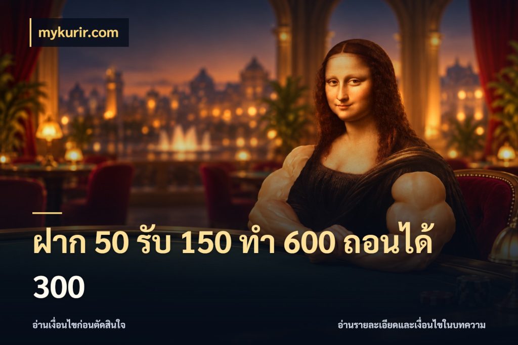 ฝาก 50 รับ 150 ทํา 600 ถอนได้ 300 สนุกกับตัวเลือกโปรในสไตล์ของคุณ ในมุม mykurir.com