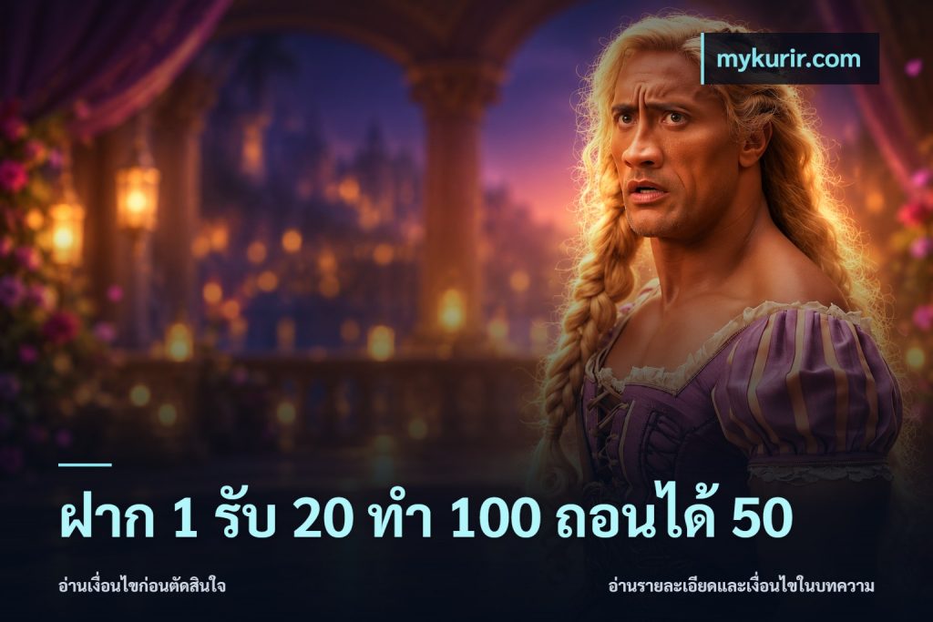 ฝาก 1 รับ 20 ทำ 100 ถอนได้ 50