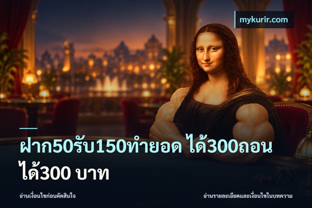 ฝาก50รับ150ทำยอด ได้300ถอนได้300 บาท