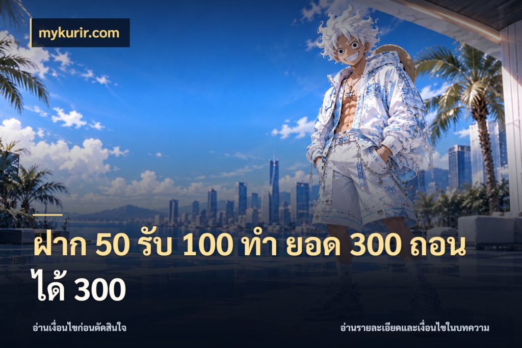 ฝาก 50 รับ 100 ทํา ยอด 300 ถอนได้ 300 mykurir.com เปิดมุมโปรให้เข้ากับเกมแนวโปรด