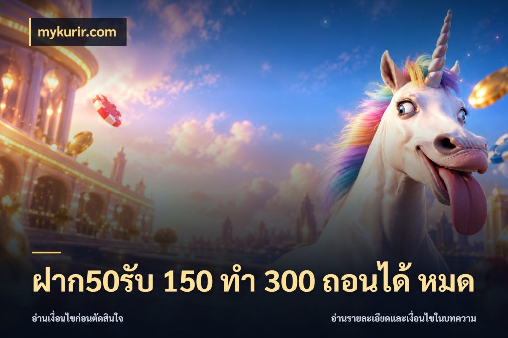 ฝาก50รับ 150 ทำ 300 ถอนได้ หมด สีสันของโปรฝากและยอดรับ สไตล์ mykurir.com